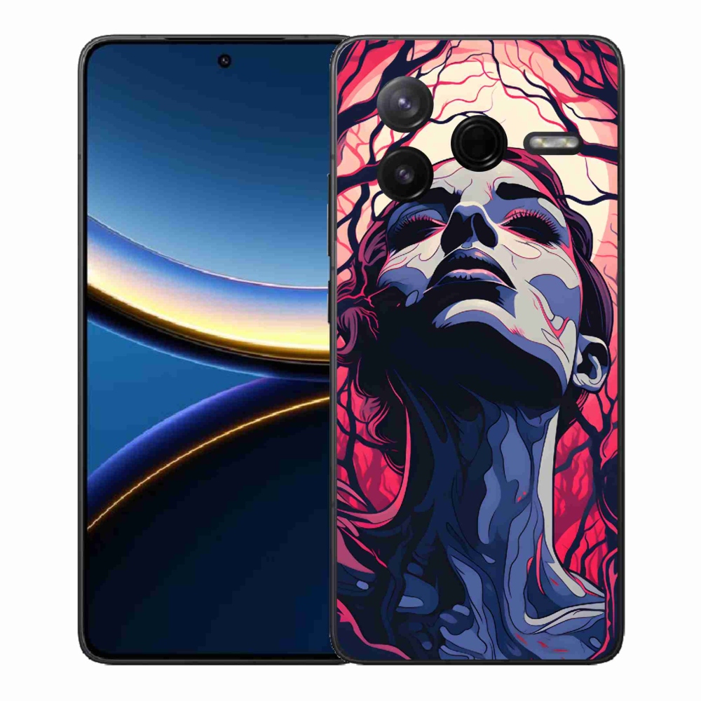 Gélový kryt mmCase na Xiaomi Poco F7 Pro - abstraktná tvár