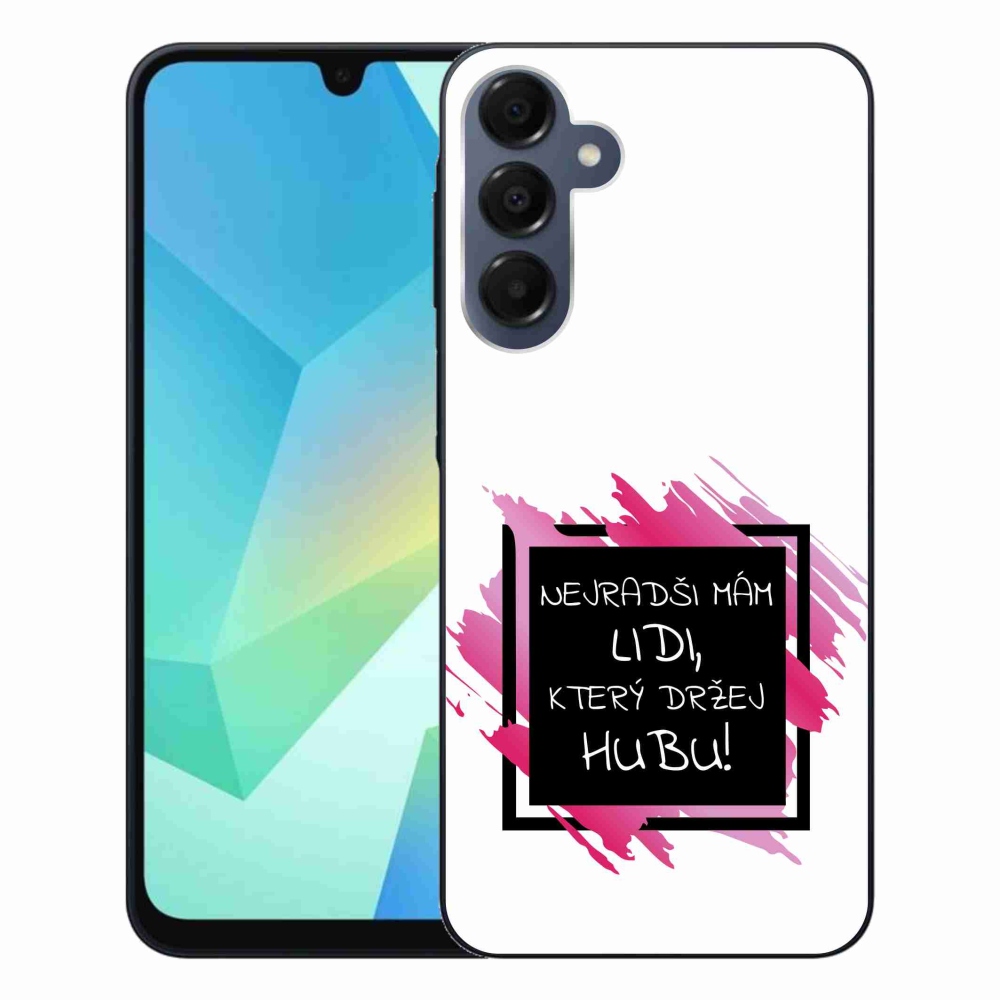 Gélový kryt mmCase na Samsung Galaxy A16 4G/5G - vtipný text 7 čiernobiele pozadie