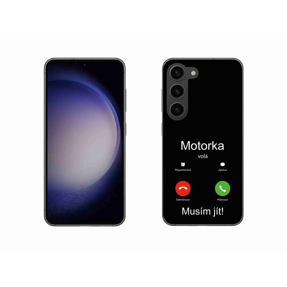 Gélový kryt mmCase na Samsung Galaxy S23 5G - motorka volá čierne pozadie