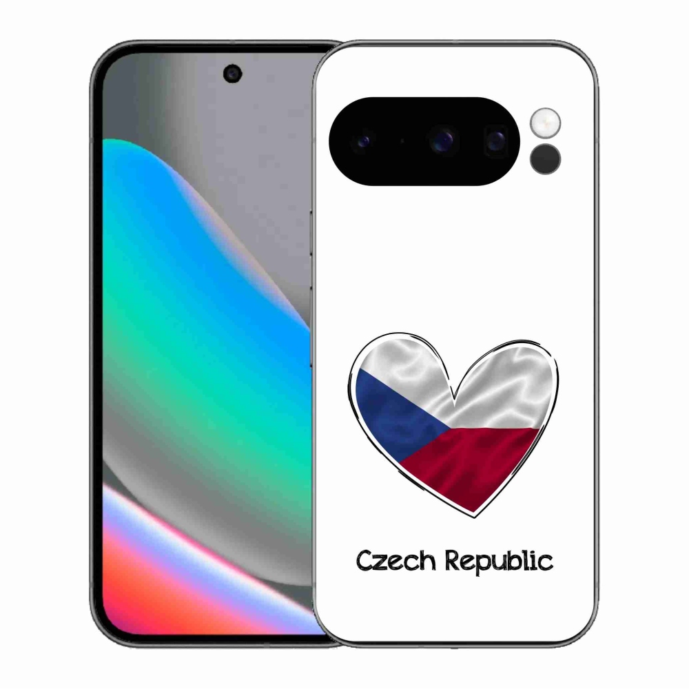 Gélový kryt mmCase na Google Pixel 10 Pro - vlajka srdca biele pozadie