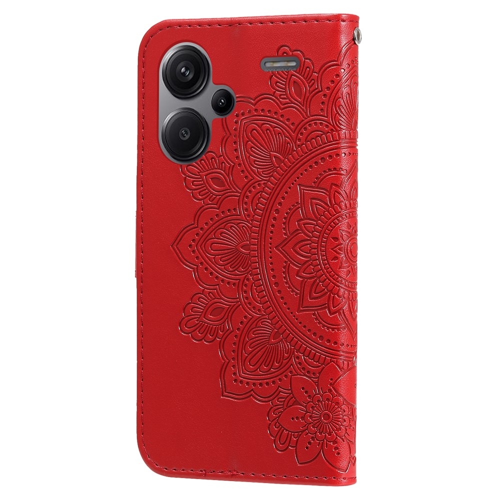 Mandala knižkové púzdro na Xiaomi Redmi Note 13 Pro+ 5G - červené