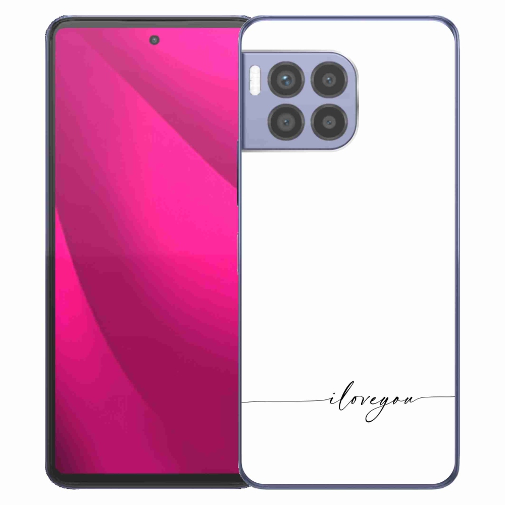 Gélový kryt mmCase na T-Mobile T Phone 2 Pro - I love you biele pozadie