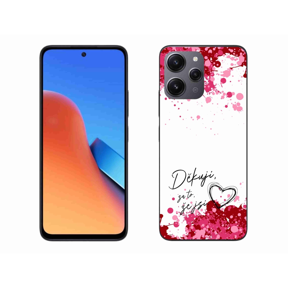 Gélový kryt mmCase na Xiaomi Redmi 12 - zamilovaný text 2 biele pozadie
