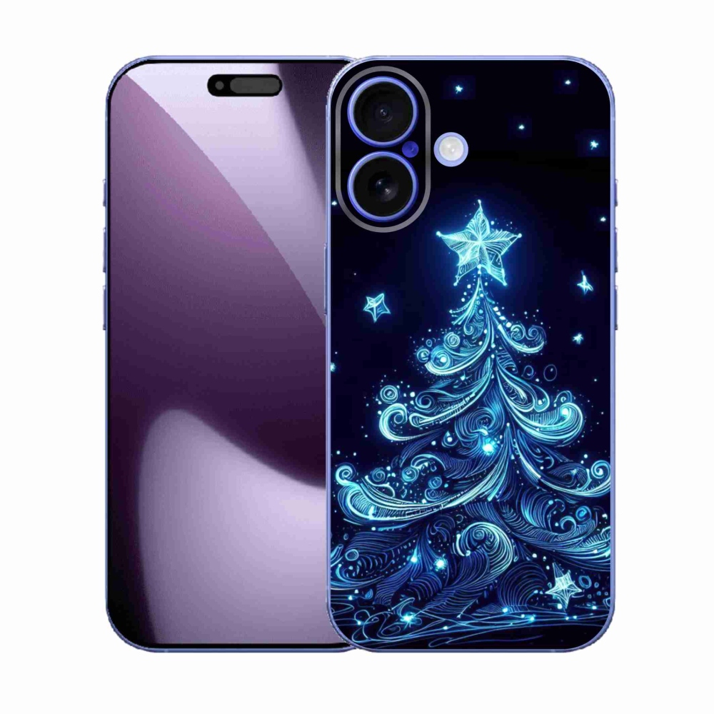 Gélový kryt mmCase na iPhone 17 - neónový vianočný stromček 4