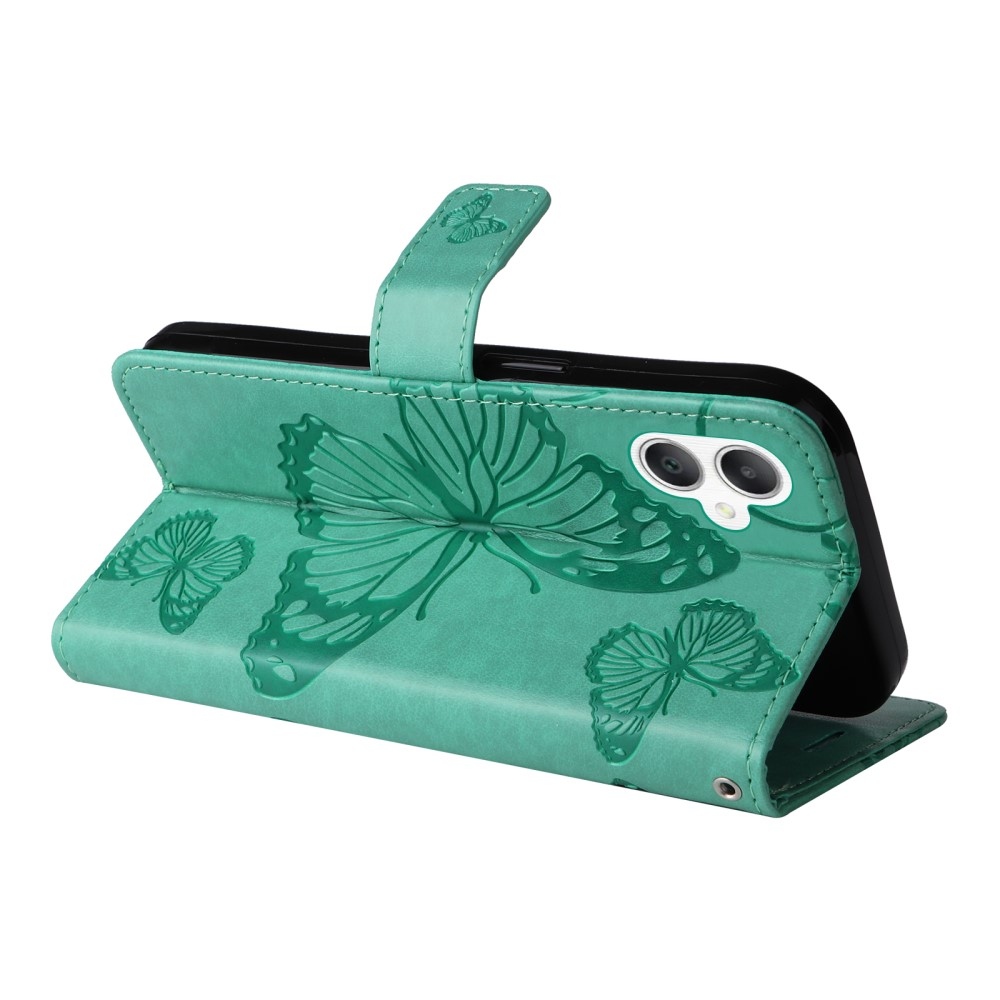 Big Butterfly knižkové púzdro na Samsung Galaxy A06 4G - modrozelené