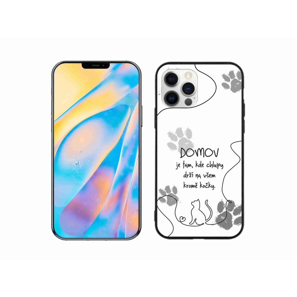 Gélový kryt mmCase na iPhone 12 Pro - mačacie motív biele pozadie