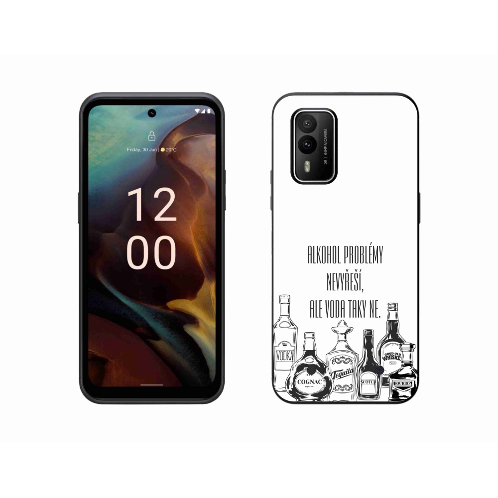 Gélový kryt mmCase na Nokia XR21 - vtipný text biele pozadie