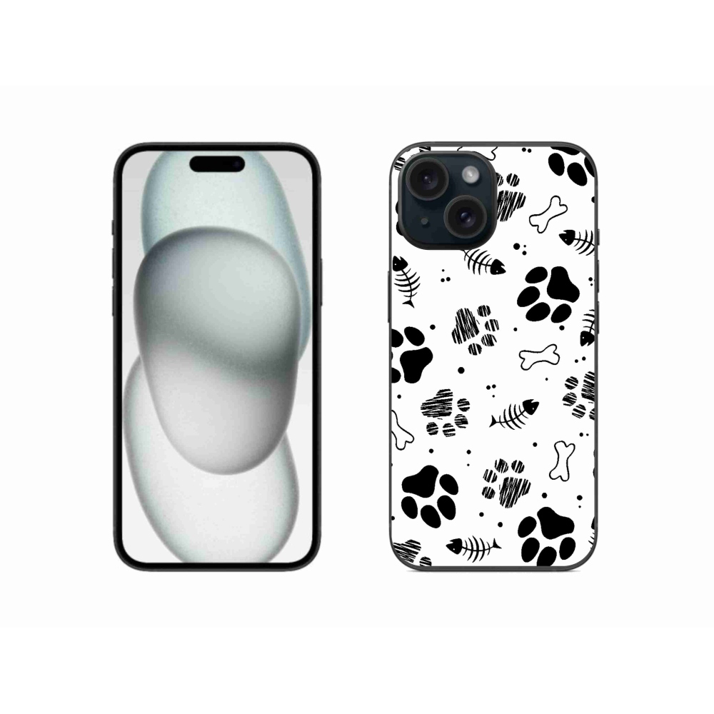 Gélový kryt mmCase na iPhone 15 - psie labky 1