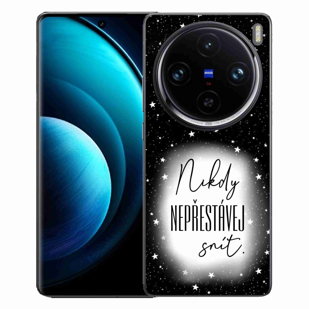 Gélový kryt mmCase na Vivo X100 Pro 5G - citát 1 bieločierne pozadie