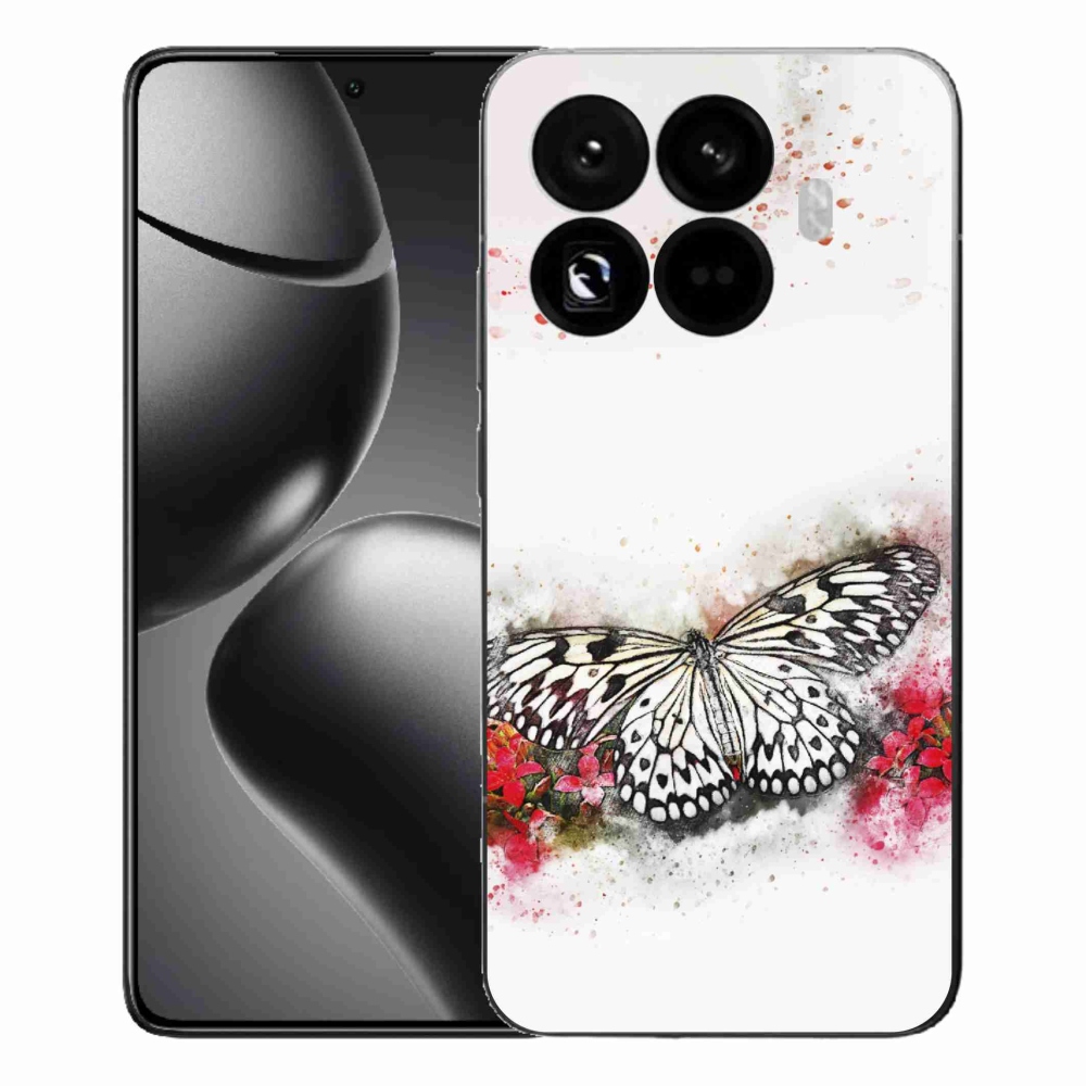 Gélový kryt mmCase na Xiaomi 15T Pro - čiernobiely motýľ