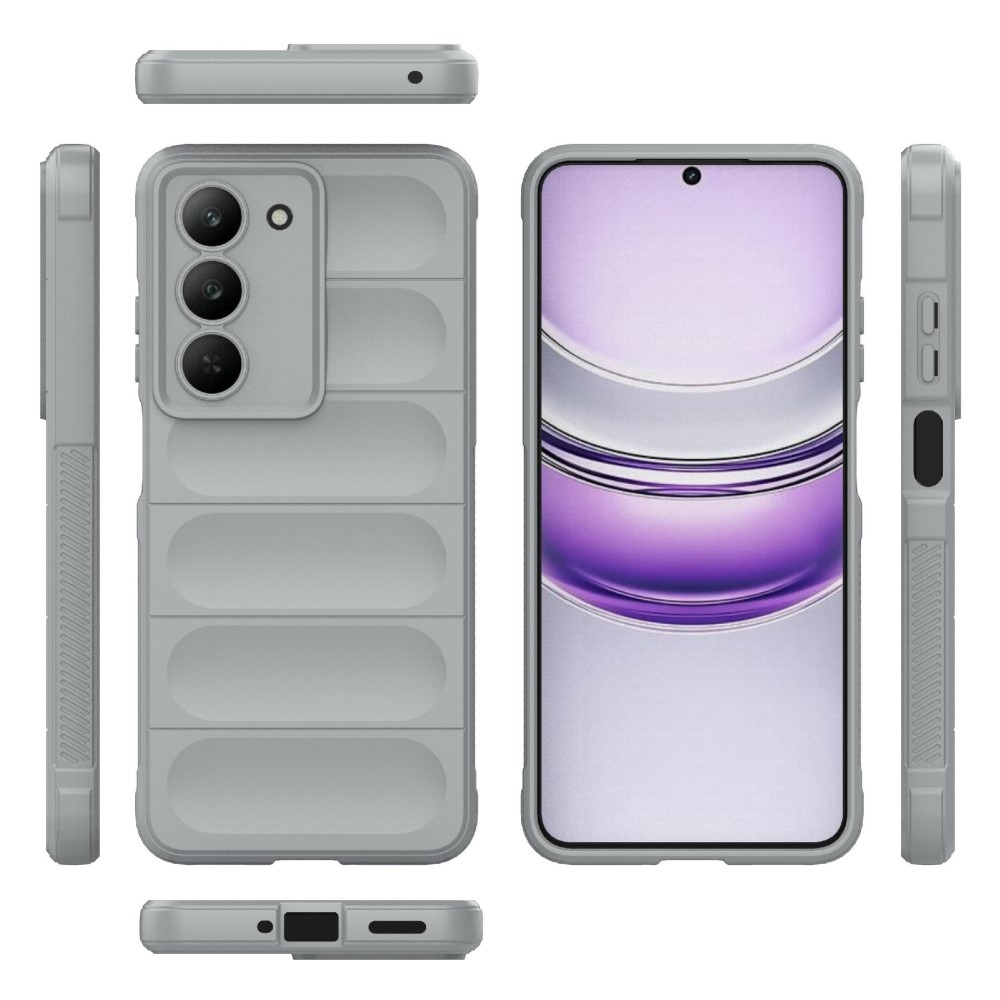 Rugg odolný gélový obal na Realme 14x 5G - svetlosivý