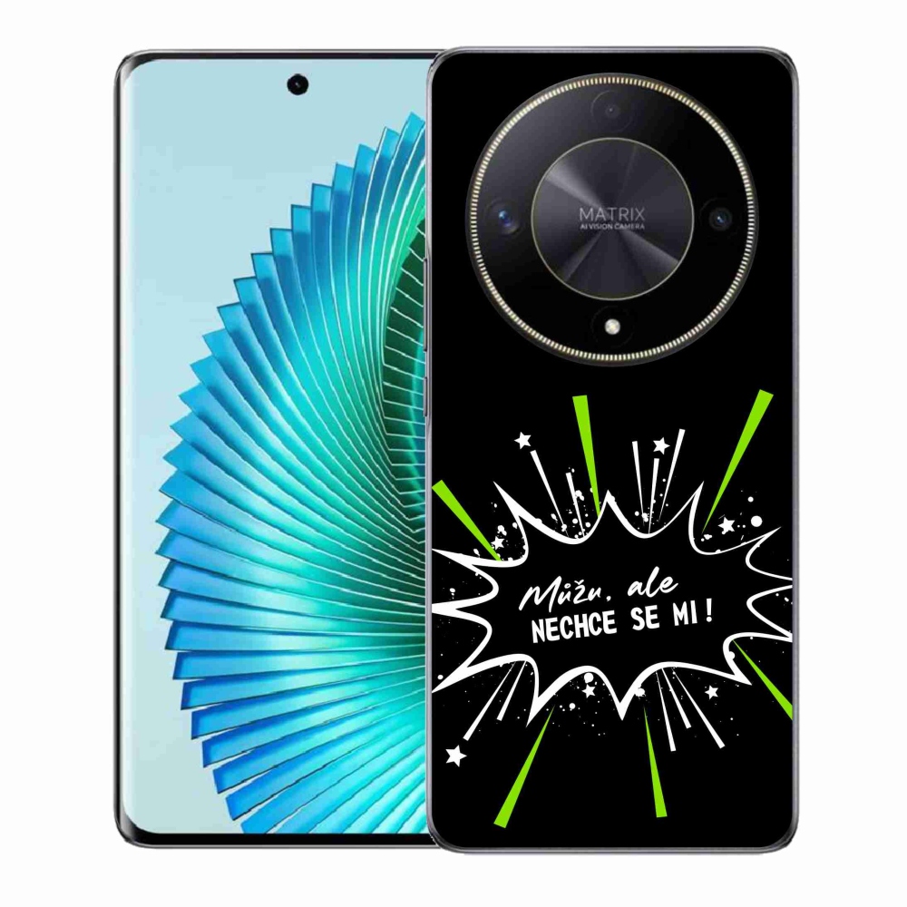 Gélový kryt mmCase na Honor Magic 6 Lite 5G - vtipný text 11 čierne pozadie