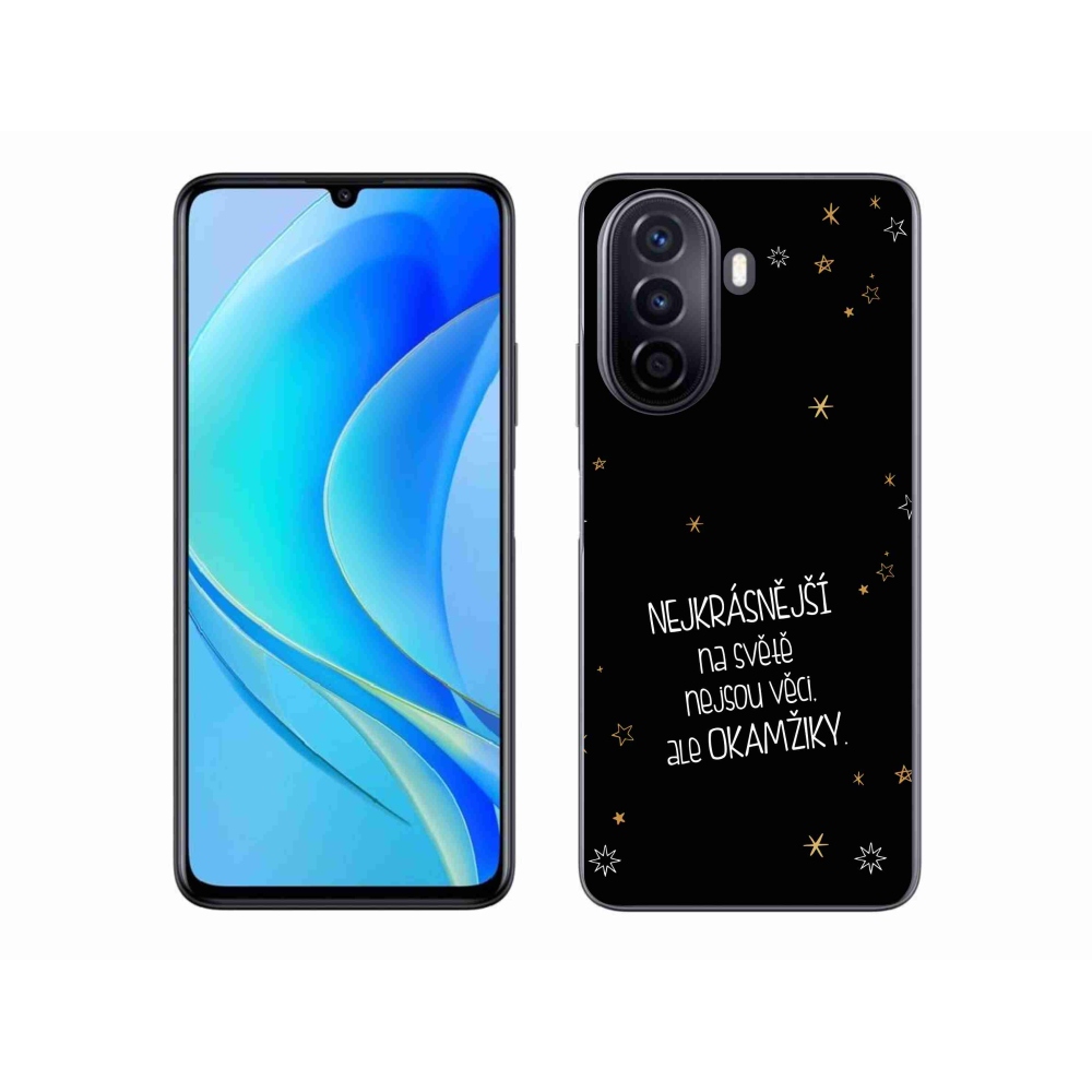 Gélový kryt mmCase na Huawei Nova Y70 - citát 4 čierne pozadie