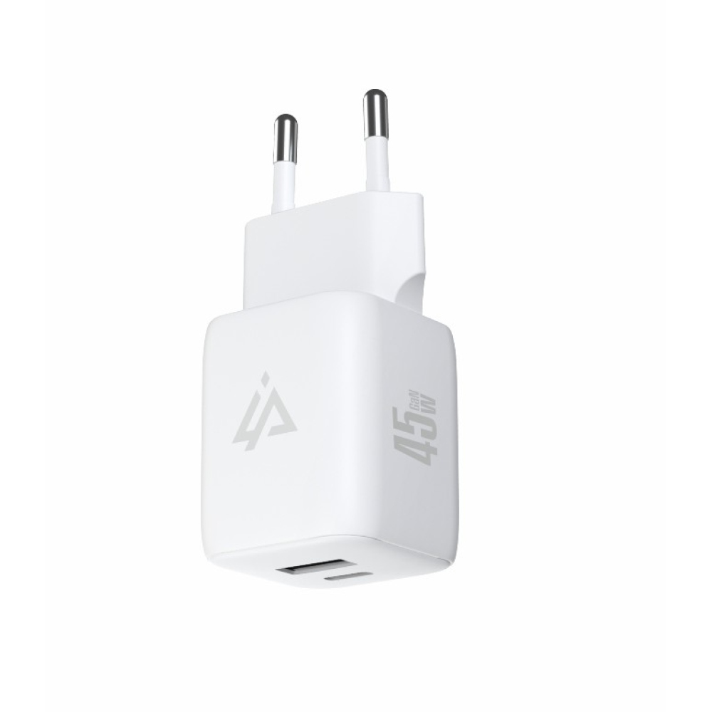 iPEAX GaN Sieťová nabíjačka 45 W, 1x USB-C a 1x USB-A - biela