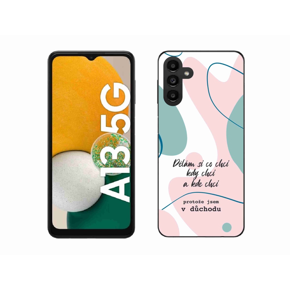 Gélový kryt mmCase na Samsung Galaxy A13 5G - vtipný text 10 biele pozadie