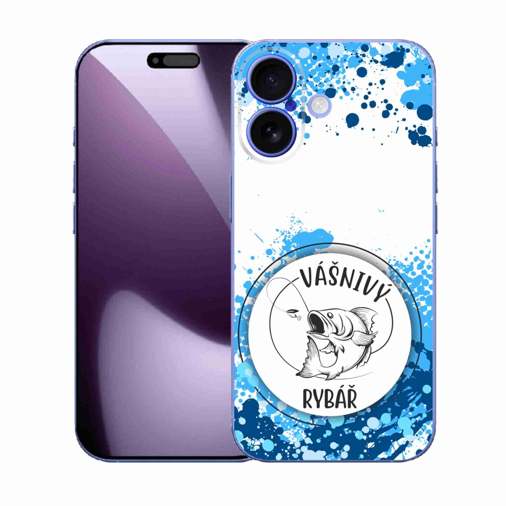 Gélový kryt mmCase na iPhone 17 - vášnivý rybár biele pozadie