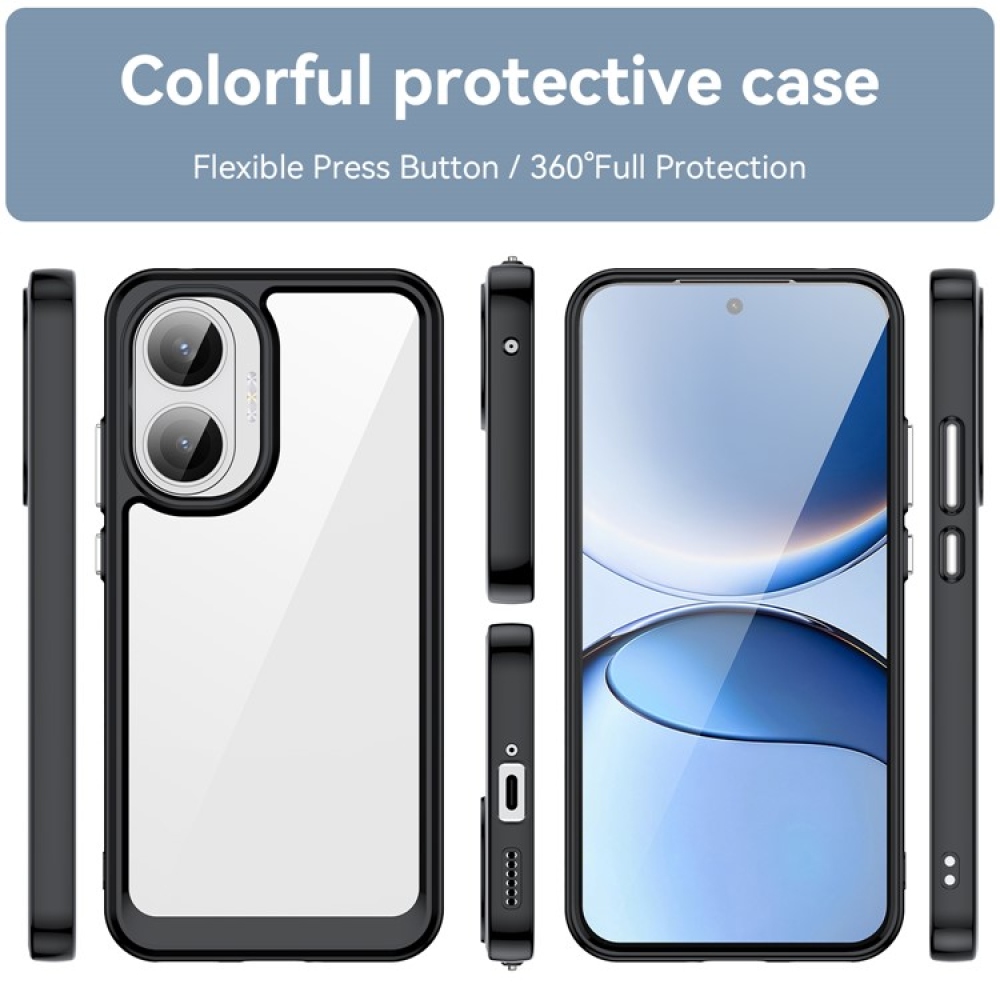 Gélový obal s pevným chrbtom na Xiaomi Poco F7 5G - čierny