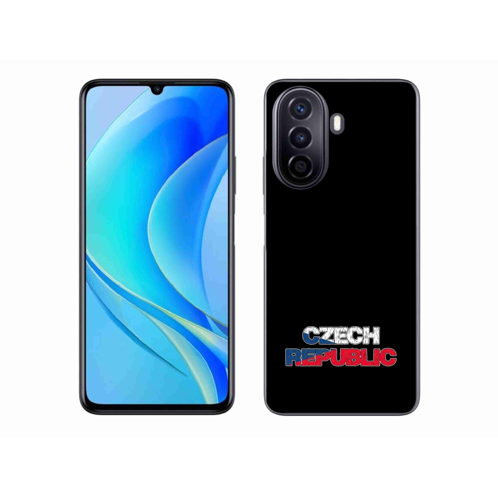 Gélový kryt mmCase na Huawei Nova Y70 - Czech Republic čierne pozadie