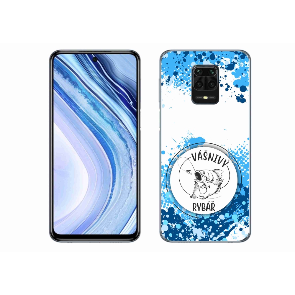Gélový kryt mmCase na Xiaomi Redmi Note 9 Pro - vášnivý rybár biele pozadie