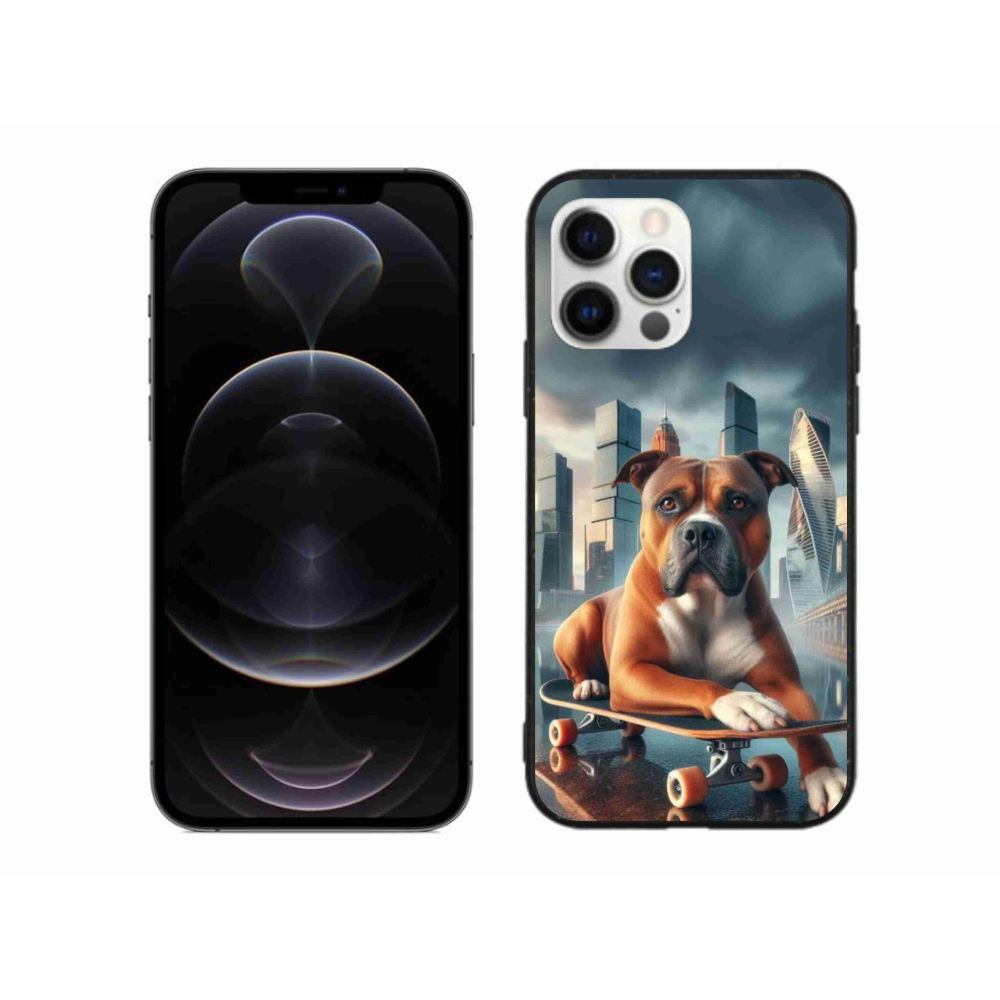 Gélový kryt mmCase na iPhone 12 Pro Max - pes na skateboarde