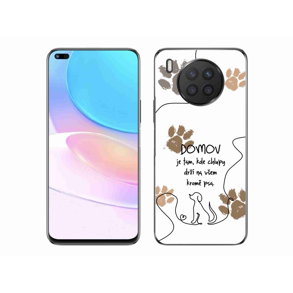 Gélový kryt mmCase na Huawei Nova 8i - psí motív biele pozadie