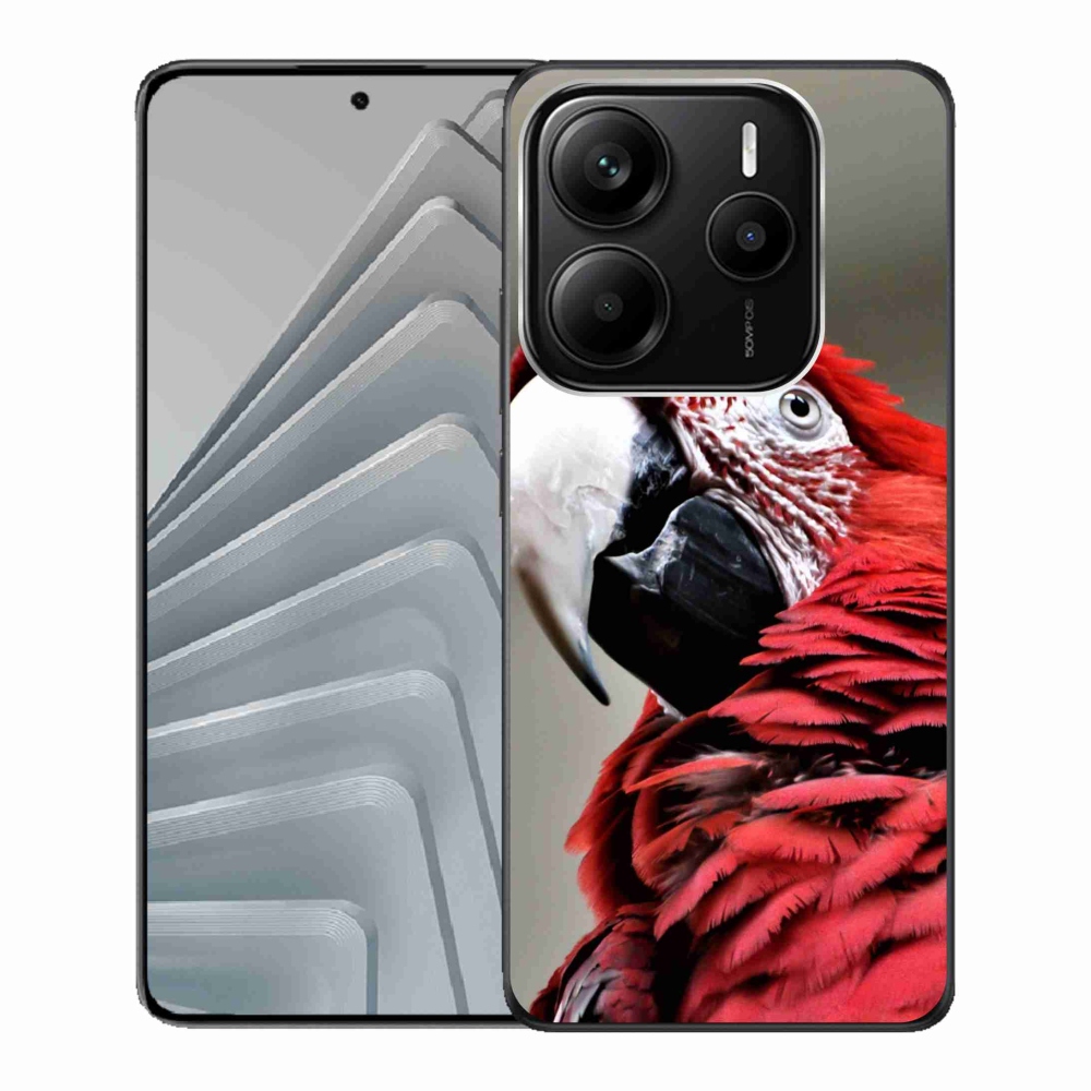 Gélový kryt mmCase na Xiaomi Redmi Note 14 5G - papoušek ara červený