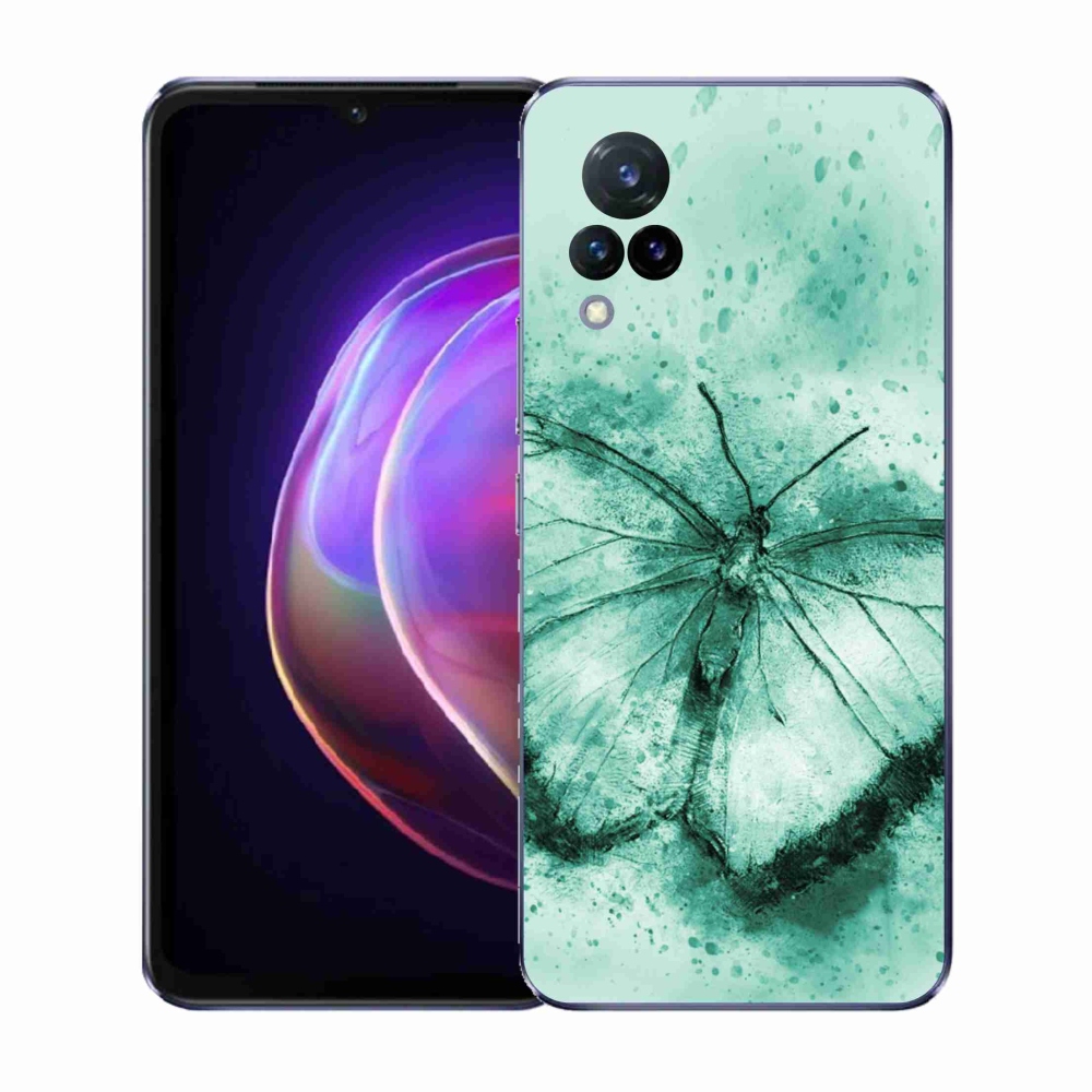 Gélový kryt mmCase na Vivo V21 4G/5G - zelený motýľ