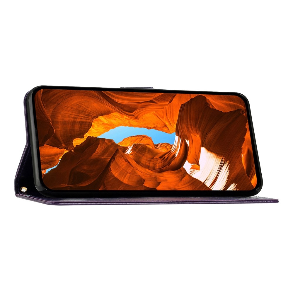 Flowers knižkové púzdro na iPhone 17 - tmavofialové