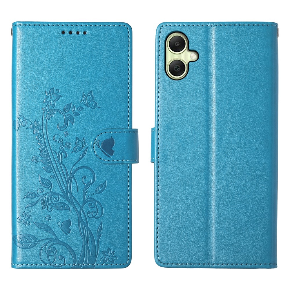 Flowery knižkové púzdro na Samsung Galaxy A07 4G - modré