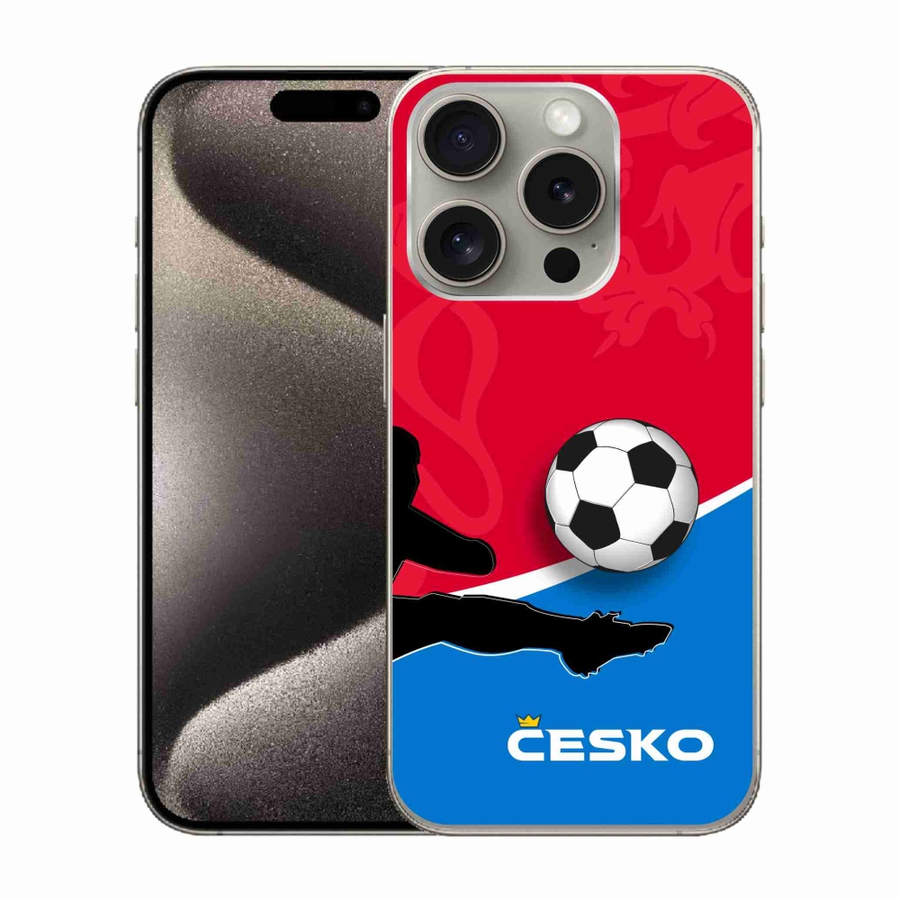 Gélový kryt mmCase na iPhone 15 Pro - futbal Česko 2