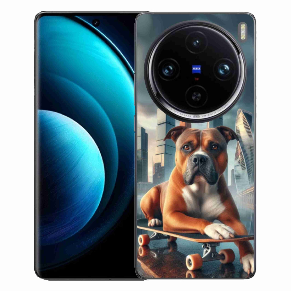Gélový kryt mmCase na Vivo X100 Pro 5G - pes na skateboarde