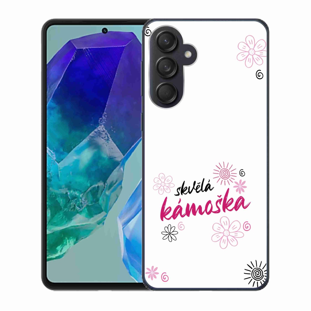 Gélový kryt mmCase na Samsung Galaxy M55 5G - skvelá kamoška biele pozadie