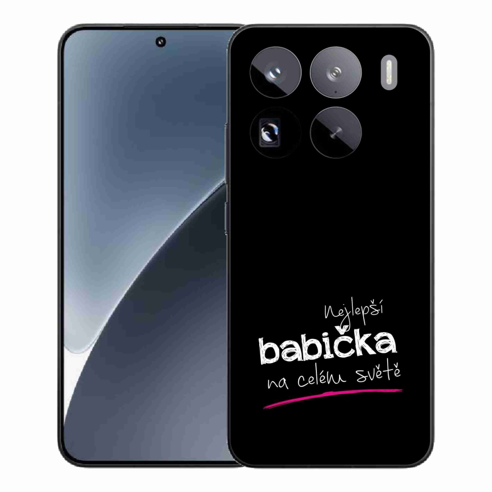 Gélový kryt mmCase na Xiaomi 15 Pro - najlepšia babička 4 čierne pozadie