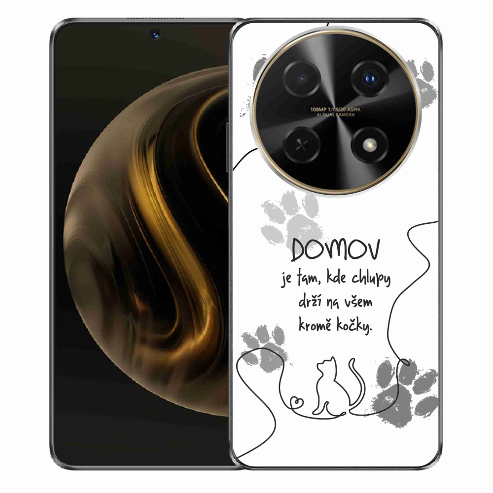 Gélový kryt mmCase na Huawei Nova 12i - mačacie motív biele pozadie