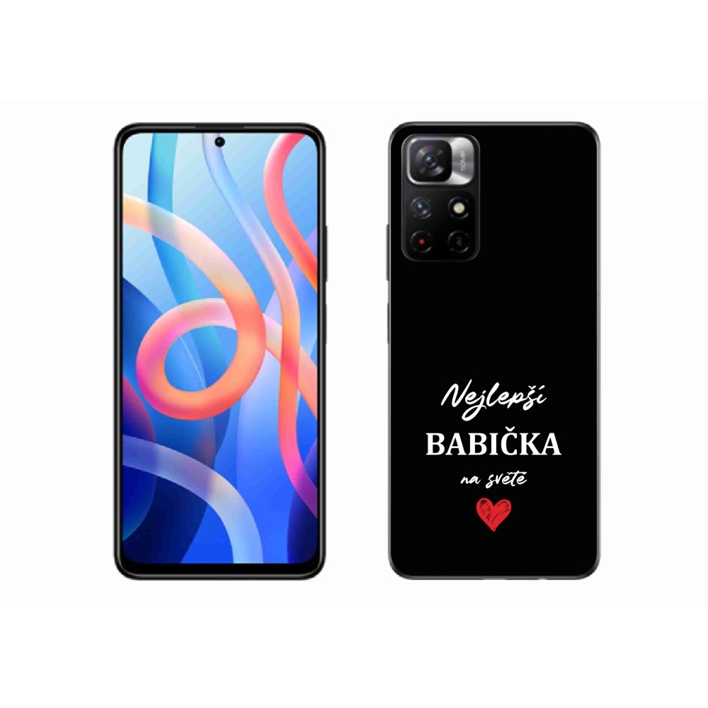 Gélový kryt mmCase na Xiaomi Redmi Note 11S 5G - najlepšia babička 1 čierne pozadie