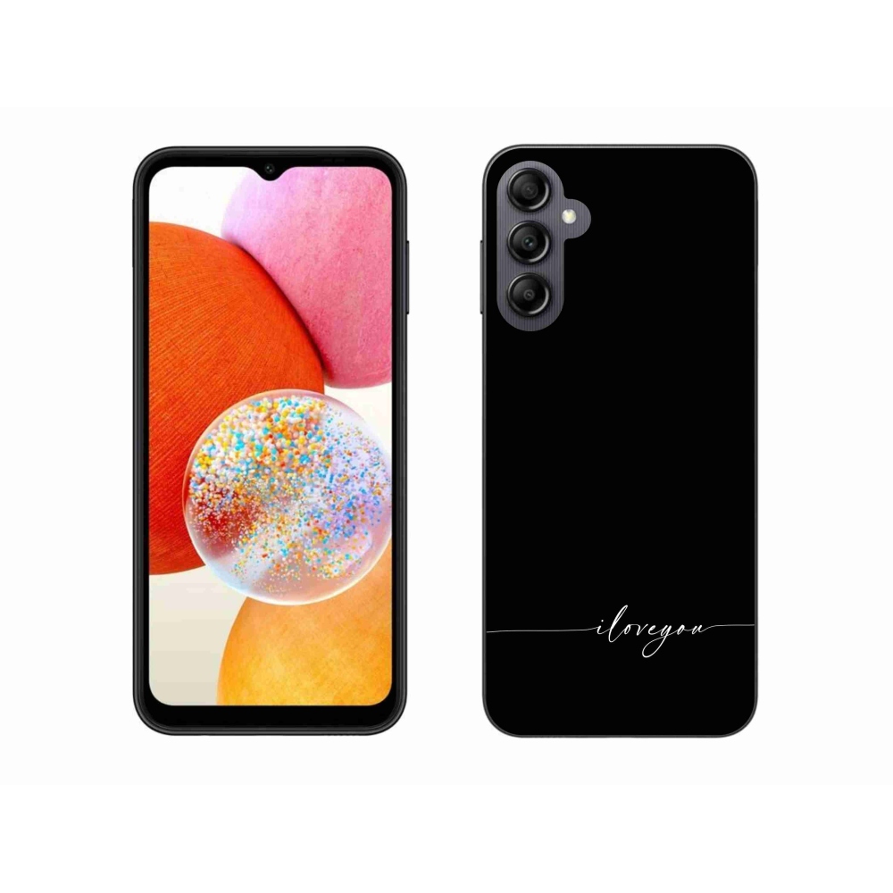 Gélový kryt mmCase na Samsung Galaxy A14 4G/5G - I love you čierne pozadie