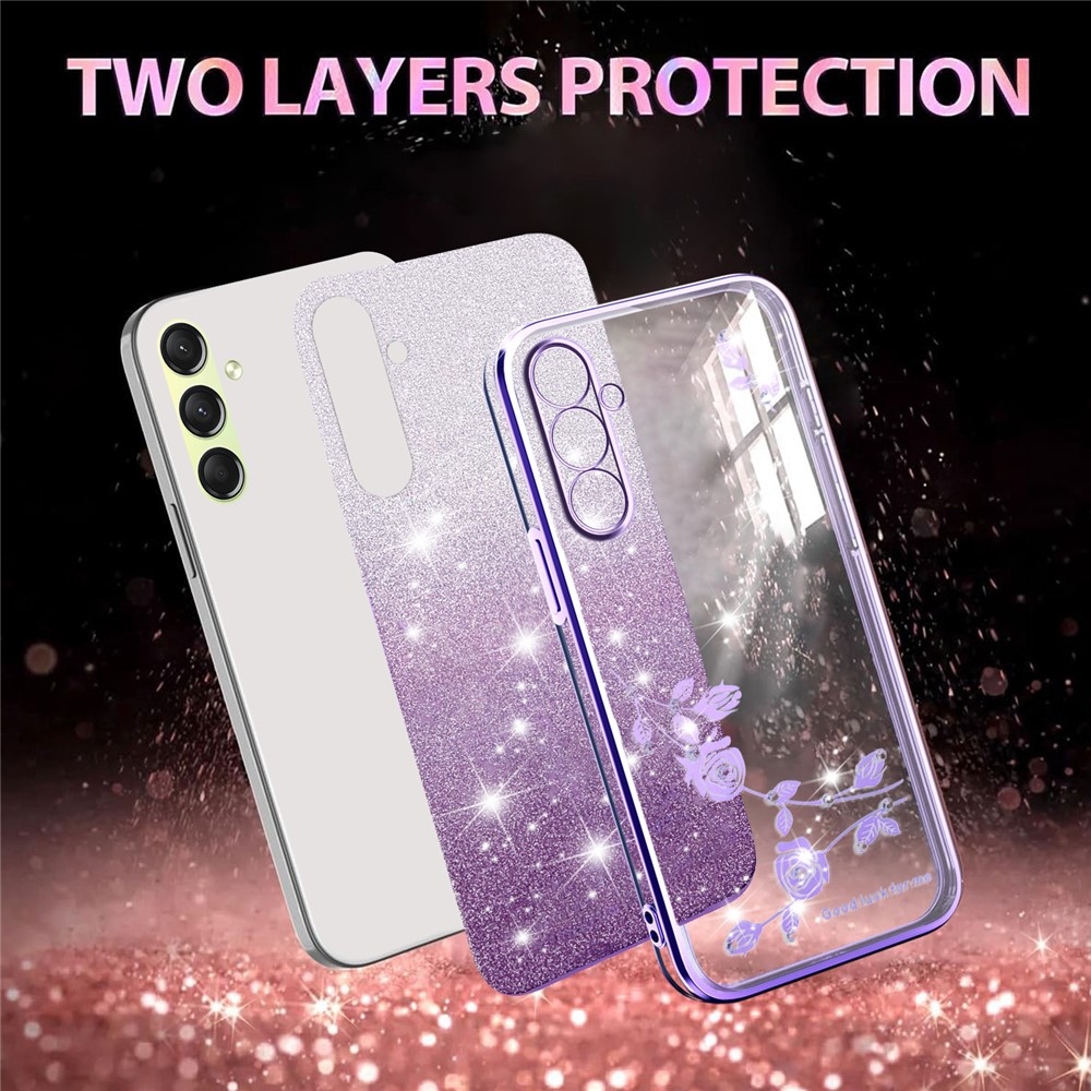 KADEM trblietavý gélový obal na Samsung Galaxy A17 5G - fialový
