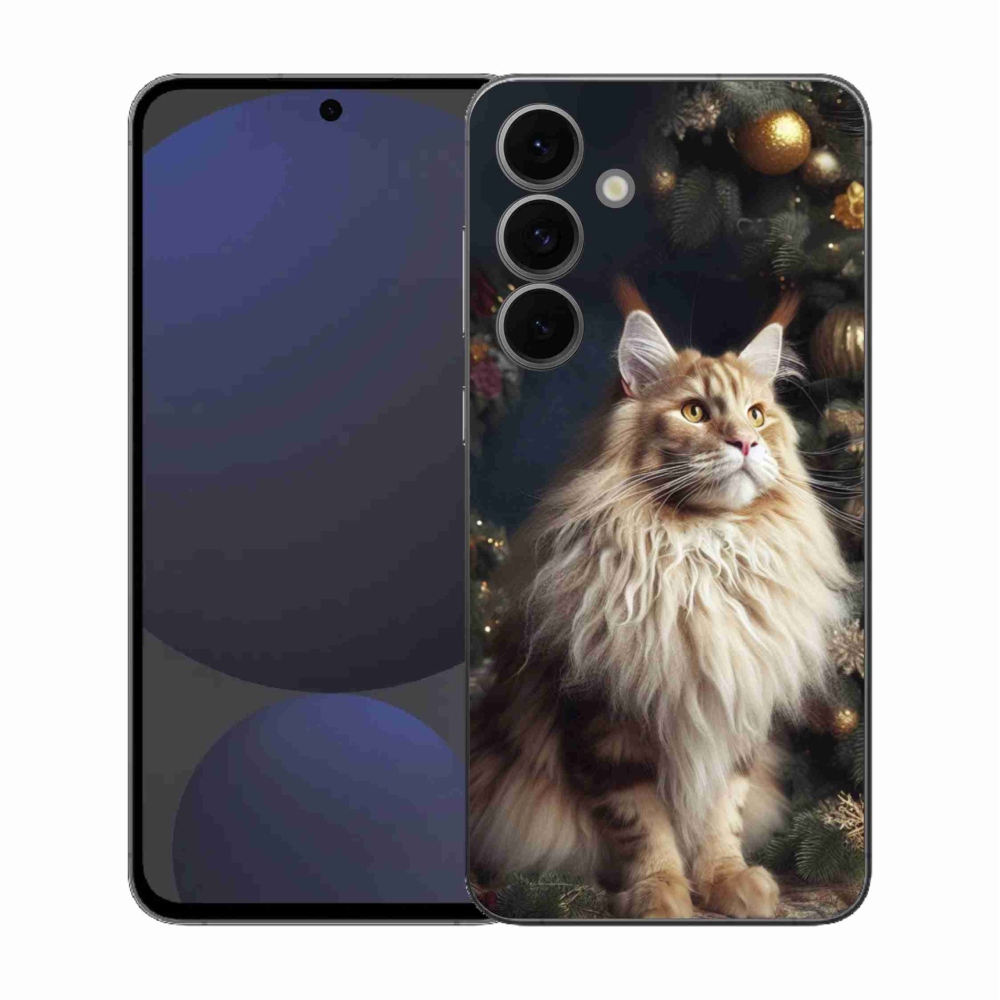 Gélový kryt mmCase na Samsung Galaxy S25 FE - mačka pri stromčeku