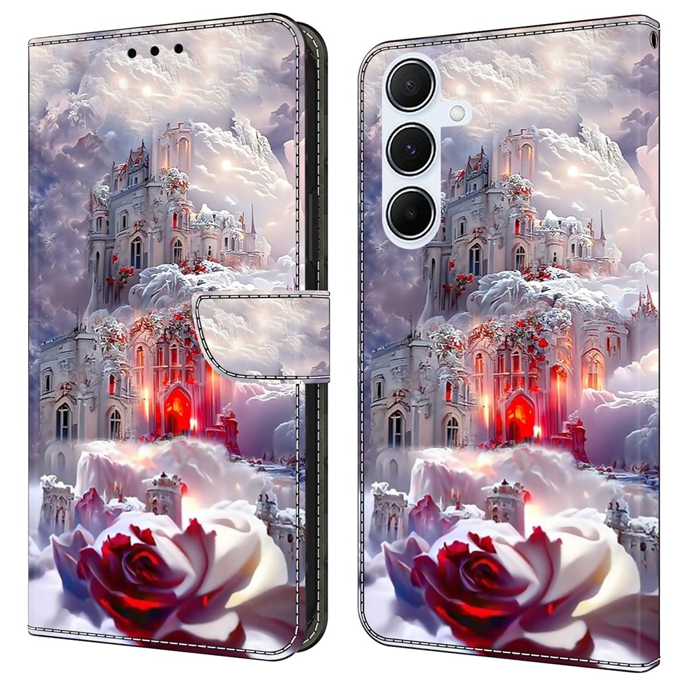 Firmly knižkové púzdro na Samsung Galaxy A17 5G/A26 5G - ruža a zámok