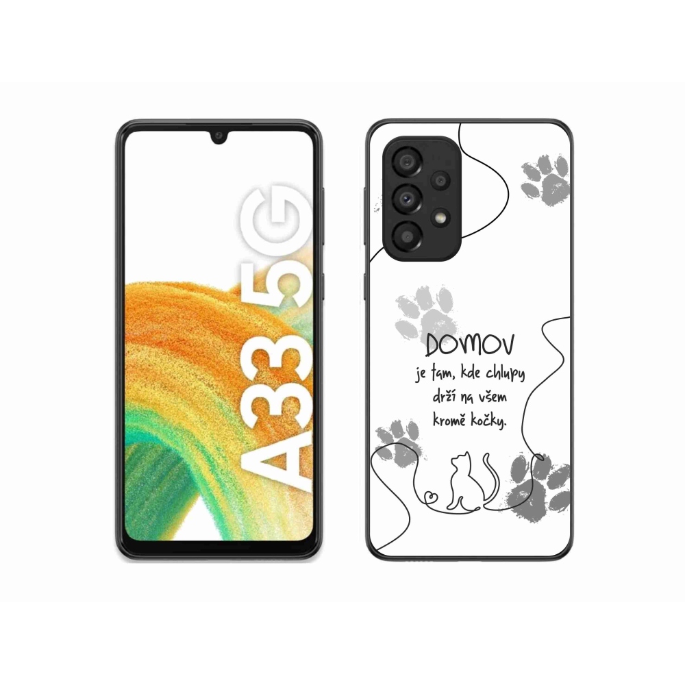 Gélový kryt mmCase na Samsung Galaxy A33 5G - mačacie motív biele pozadie