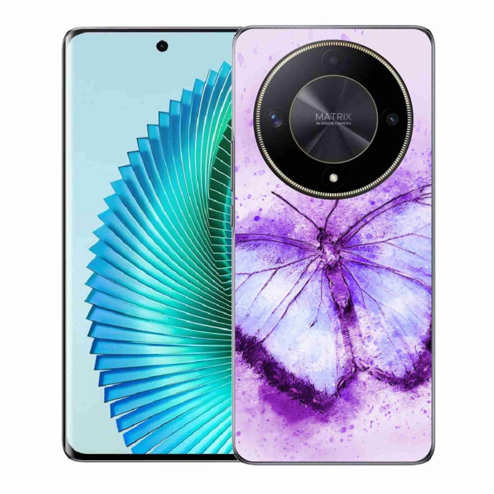 Gélový kryt mmCase na Honor Magic 6 Lite 5G - fialový motýľ