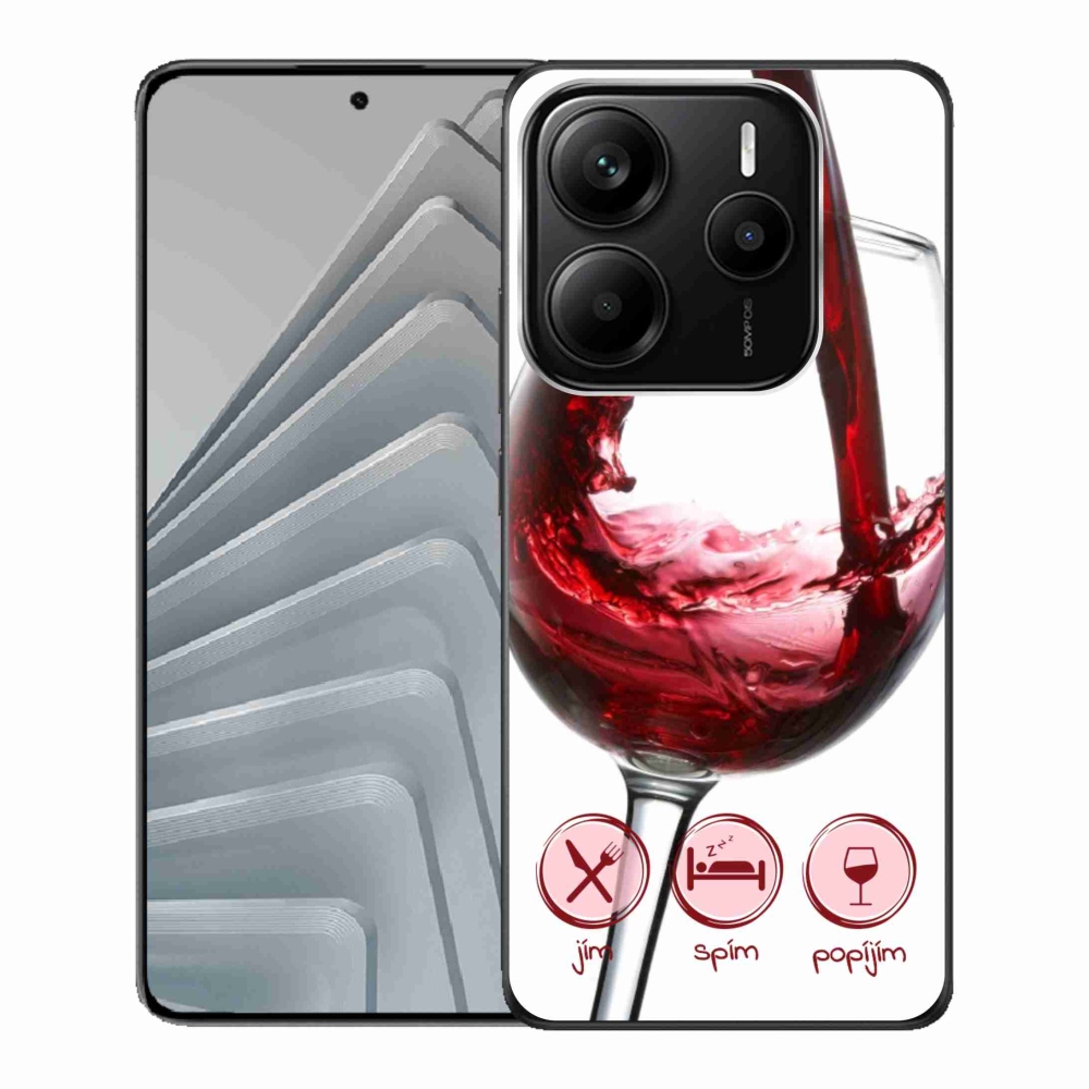 Gélový kryt mmCase na Xiaomi Redmi Note 14 5G - sklenička vína červené