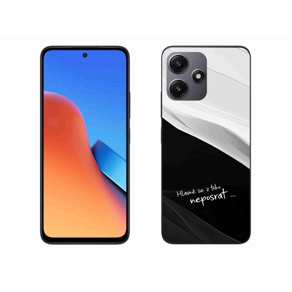 Gélový kryt mmCase na Xiaomi Redmi 12 5G - vtipný text 13 čiernobiele pozadie
