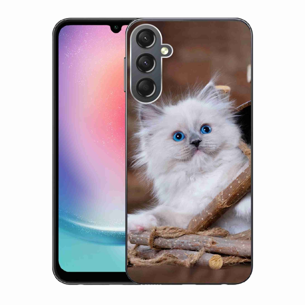 Gélový kryt mmCase na Samsung Galaxy A24 - biele mačiatko