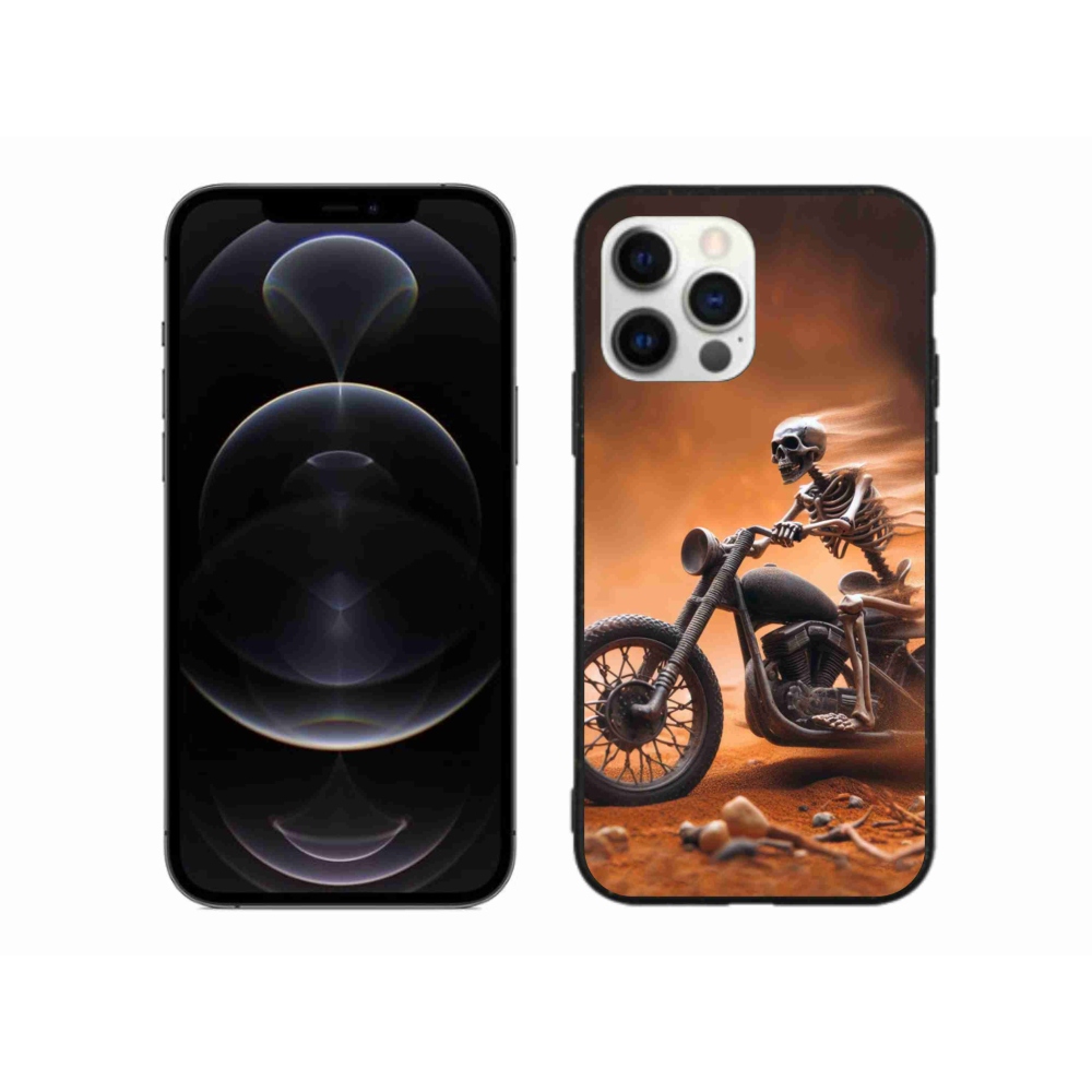 Gélový kryt mmCase na iPhone 12 Pro Max - kostra na motorke