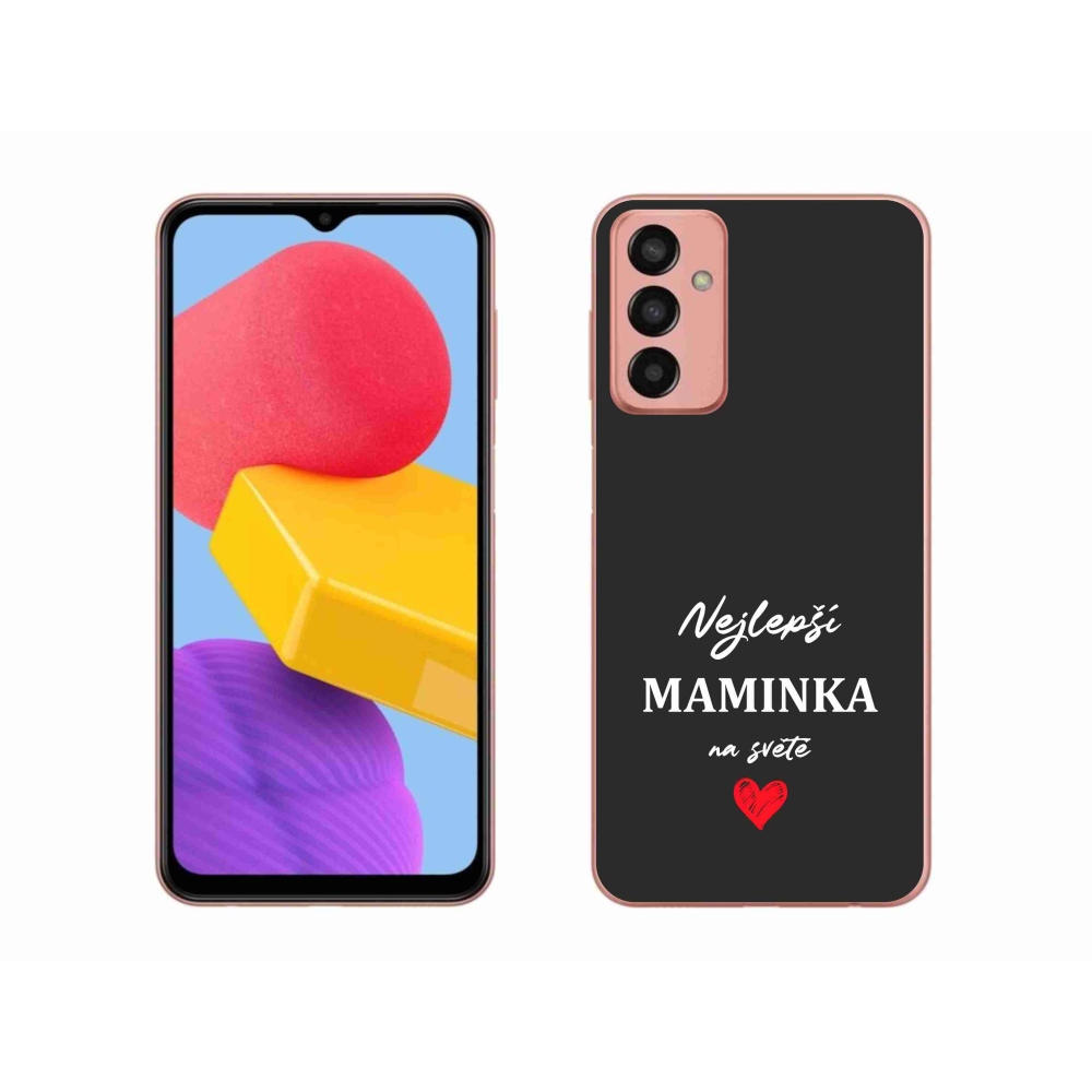 Gélový kryt mmCase na Samsung Galaxy M13 - najlepšia mamička 1 čierne pozadie