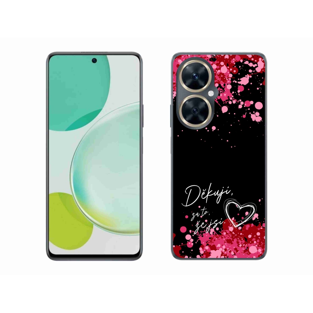 Gélový kryt mmCase na Huawei Nova 11i - zamilovaný text 2 čierne pozadie