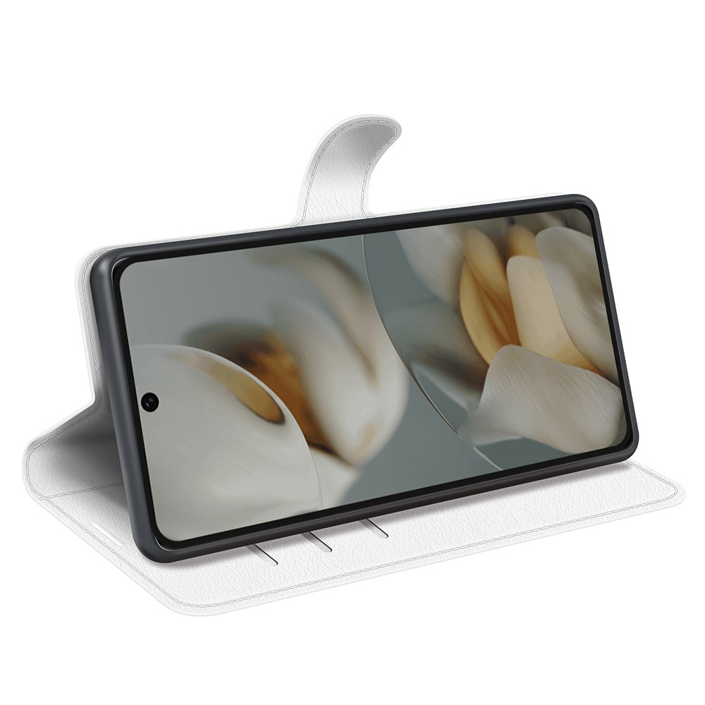 Litchi knižkové puzdro na Google Pixel 10 Pro XL - biele