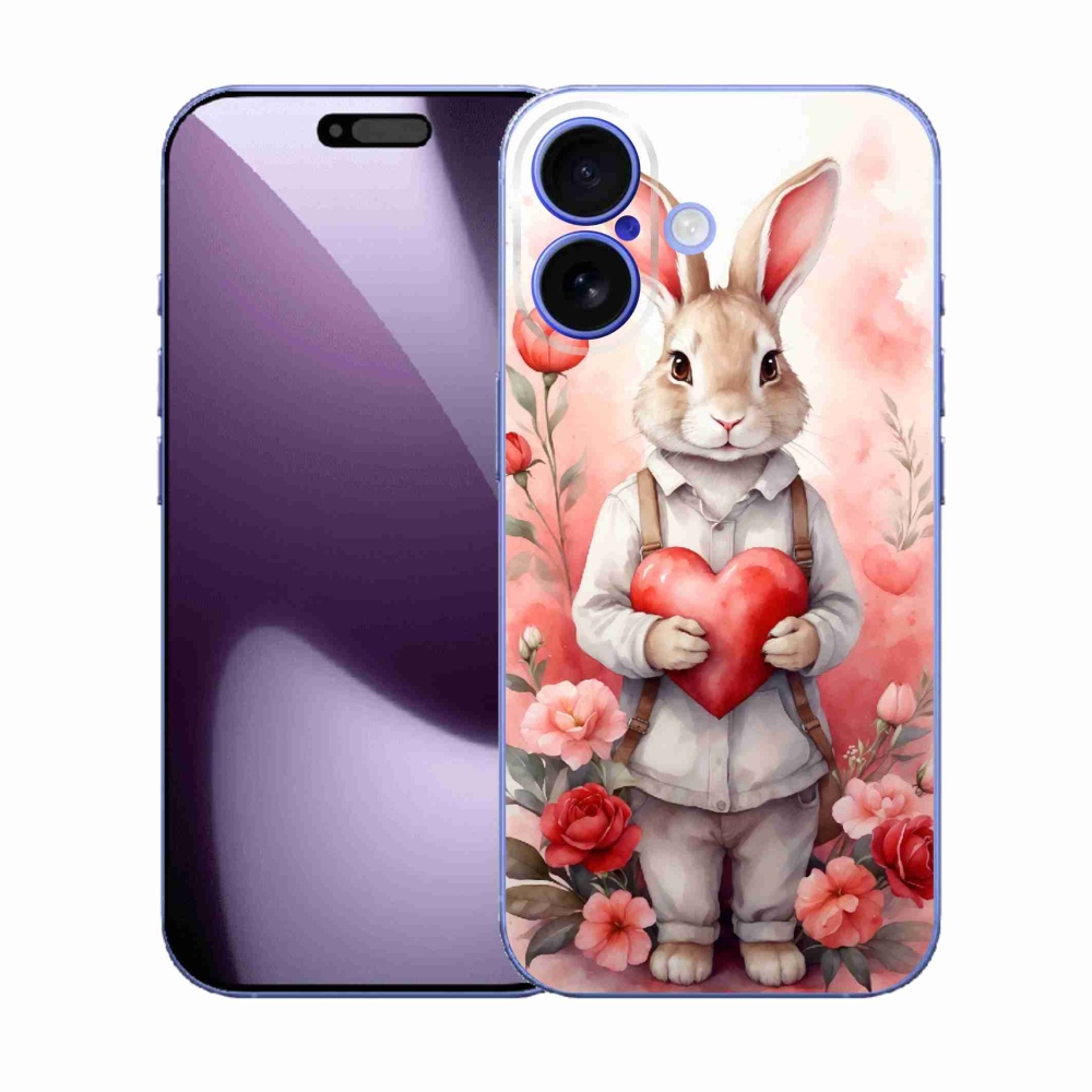 Gélový kryt mmCase na iPhone 17 - zajac so srdiečkom
