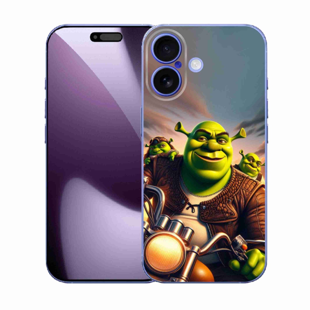 Gélový kryt mmCase na iPhone 17 - shrek na motorke